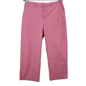 Pink Gingham Cotton Crop Pants Size 10 🔥